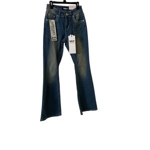 Girls Sky Classic Blue flare Jeans with back pockets embroidery